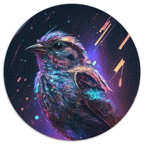 Spatzen-Puzzle für Erwachsene, 1000 Teile, rundes Puzzle für Erwachsene, hochschwieriges Denkspiel für Teenager (Größe 67,5 x 67,5 cm) von JIANGENNF