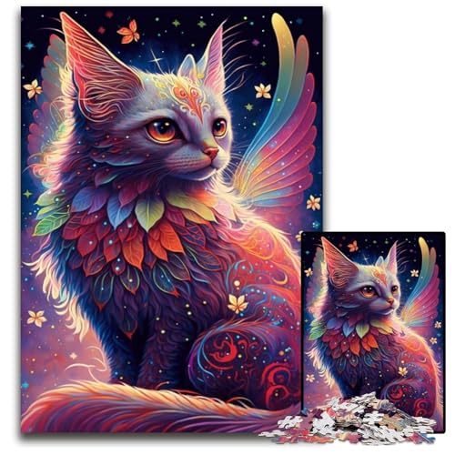 Spirit Cat 1000-teiliges Puzzle, Puzzles für Erwachsene, anspruchsvolles Denkspiel – entspannendes Spielzeug für Teenager, 50x75cm/19,68x29,52 Zoll von JIANGENNF