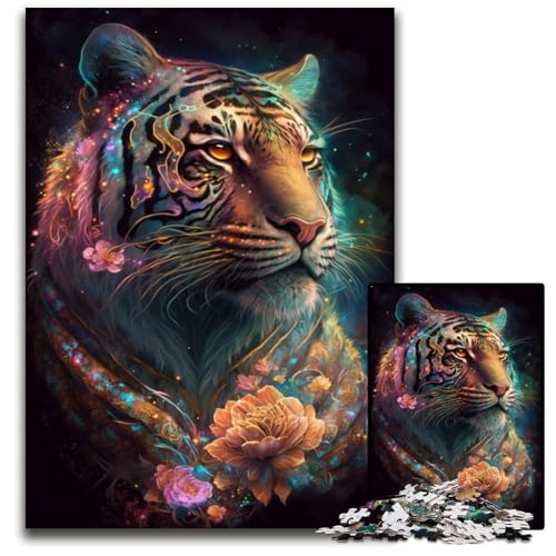 Spirit Tiger 1000-teiliges Puzzle aus Pappe für Erwachsene für Reiseliebhaber und Paare, anspruchsvolles Spielzeug, 26x38cm/10,23x14,96 Zoll von JIANGENNF
