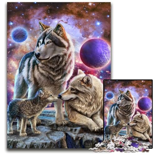 Spiritual Wolves Familienpuzzle für Erwachsene, 1000 Teile, Papppuzzle, interaktives Familienspiel, Denksportaufgabe, Lernspielzeug, 26x38cm/10,23x14,96 Zoll Spiritual Wolves Familienpuzzle für Erwachsene, 1000 Teile, Papppuzzle, interaktives Familienspiel, Denksportaufgabe, Lernspielzeug, 26x38cm/10,23x14,96 Zoll von JIANGENNF