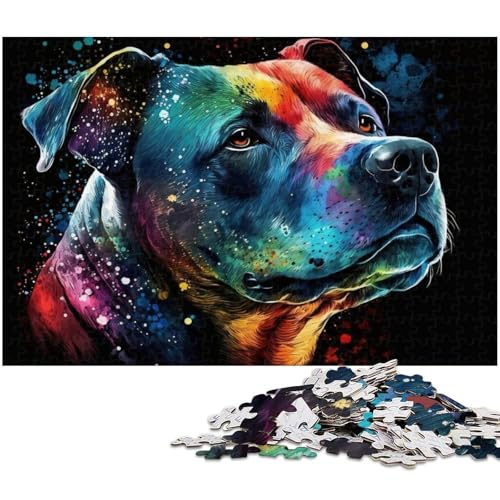Staffordshire Bull Terrier Hund Puzzle für Erwachsene 1000 Teile Herausfordernde Puzzles Muttertag, Geburtstag, Weihnachten 26 x 38 cm / 10,23 x 14,96 Zoll Staffordshire Bull Terrier Hund Puzzle für Erwachsene 1000 Teile Herausfordernde Puzzles Muttertag, Geburtstag, Weihnachten 26 x 38 cm / 10,23 x 14,96 Zoll von JIANGENNF