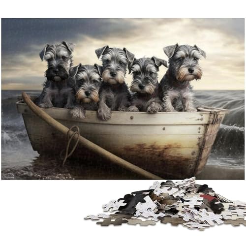 Standard-Schnauzer-Puzzle, 1000 Teile, Holzpuzzle für Erwachsene, Heimdekoration und Urlaubsspaß, 50 x 75 cm / 19,68 x 29,52 Zoll Standard-Schnauzer-Puzzle, 1000 Teile, Holzpuzzle für Erwachsene, Heimdekoration und Urlaubsspaß, 50 x 75 cm / 19,68 x 29,52 Zoll von JIANGENNF