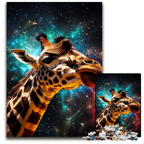 Star Animal Giraffe Puzzle für Erwachsene, 1000 Teile, Holzpuzzle, interaktives Familienspiel, Denksportaufgabe, Lernspielzeug, 50x75cm/19,68x29,52 Zoll Star Animal Giraffe Puzzle für Erwachsene, 1000 Teile, Holzpuzzle, interaktives Familienspiel, Denksportaufgabe, Lernspielzeug, 50x75cm/19,68x29,52 Zoll von JIANGENNF