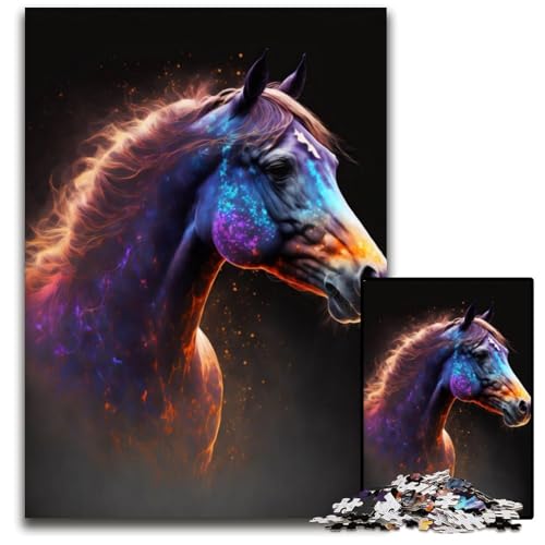 Star Horse Puzzles für Erwachsene, 1000-teilige Puzzles für Erwachsene, interaktives Familienspiel, Gehirn-Herausforderung, Lernspielzeug 26x38cm/10,23x14,96 Zoll von JIANGENNF