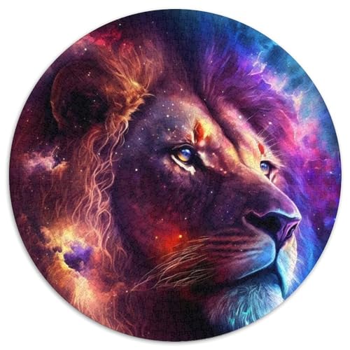 Star Lion Puzzle 1000 Teile für Erwachsene, 1000-teiliges rundes Puzzle für Erwachsene, Lernspielzeug für Teenager, Heimbüro-Dekor (Größe 67,5 x 67,5 cm) von JIANGENNF