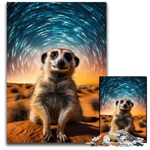 Sternennacht-Erdmännchen-Puzzle 1000 Teile für Erwachsene. Puzzle für Erwachsene. Perfekt für Familienfeiern, Geburtstage, Feiertage. 26x38cm/10,23x14,96 Zoll Sternennacht-Erdmännchen-Puzzle 1000 Teile für Erwachsene. Puzzle für Erwachsene. Perfekt für Familienfeiern, Geburtstage, Feiertage. 26x38cm/10,23x14,96 Zoll von JIANGENNF
