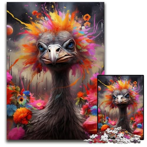 Straußen-Puzzle, 1000 Teile, anspruchsvolle Puzzles, interaktives Familienspiel, Denksportaufgabe, Lernspielzeug, 26x38cm/10,23x14,96 Zoll Straußen-Puzzle, 1000 Teile, anspruchsvolle Puzzles, interaktives Familienspiel, Denksportaufgabe, Lernspielzeug, 26x38cm/10,23x14,96 Zoll von JIANGENNF