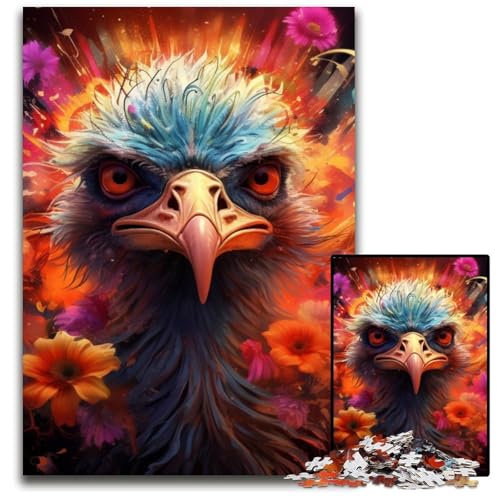 Straußen-Puzzle für Erwachsene, 1000 Teile, Holzpuzzle, interaktives Familienspiel, Denksportaufgabe, Lernspielzeug, 50x75cm/19,68x29,52 Zoll Straußen-Puzzle für Erwachsene, 1000 Teile, Holzpuzzle, interaktives Familienspiel, Denksportaufgabe, Lernspielzeug, 50x75cm/19,68x29,52 Zoll von JIANGENNF