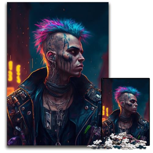 Street Punk 1000-teiliges Puzzle für Erwachsene, interaktives Familienspiel, Familienaktivitätsspiel, 50x75cm/19,68x29,52 Zoll Street Punk 1000-teiliges Puzzle für Erwachsene, interaktives Familienspiel, Familienaktivitätsspiel, 50x75cm/19,68x29,52 Zoll von JIANGENNF
