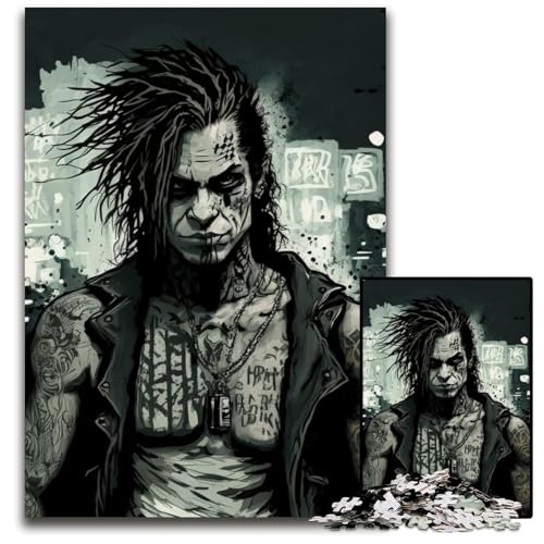 Street-Punk-Puzzle 1000 Teile für Erwachsene, anspruchsvolle Puzzles, Geburtstagsgeschenkidee, anspruchsvolles Denkspiel, 50x75cm/19,68x29,52 Zoll Street-Punk-Puzzle 1000 Teile für Erwachsene, anspruchsvolle Puzzles, Geburtstagsgeschenkidee, anspruchsvolles Denkspiel, 50x75cm/19,68x29,52 Zoll von JIANGENNF