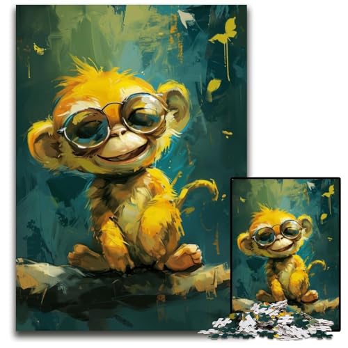 Süßes kleines gelbes Affen-Puzzle, 1000 Teile, Papp-Puzzle, Weihnachten, Halloween, Ostern, Neujahr, 26x38cm/10,23x14,96 Zoll Süßes kleines gelbes Affen-Puzzle, 1000 Teile, Papp-Puzzle, Weihnachten, Halloween, Ostern, Neujahr, 26x38cm/10,23x14,96 Zoll von JIANGENNF