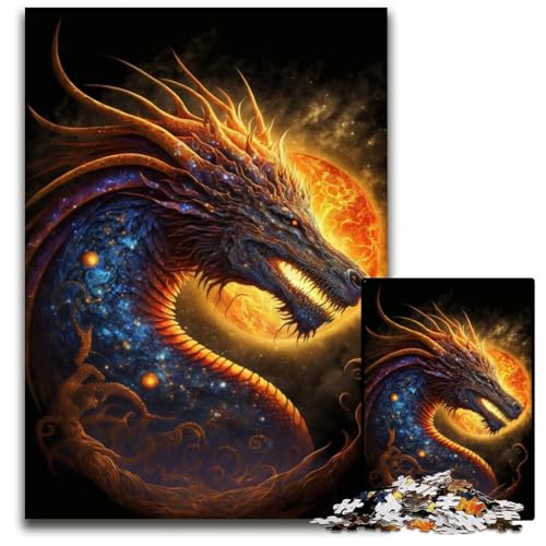 Sun Dragon Puzzle 1000 Teile für Erwachsene, anspruchsvolle Puzzles, Geburtstagsgeschenkidee, anspruchsvolles Denkspiel, 26x38cm/10,23x14,96 Zoll von JIANGENNF