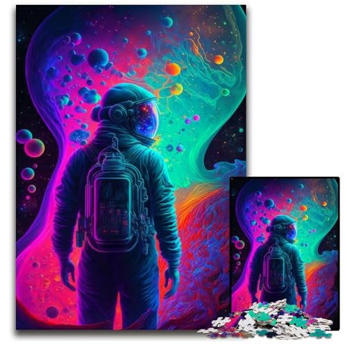 Surrealer Astronaut, 1000-teiliges Puzzle für Erwachsene, anspruchsvolles Denkspiel – entspannendes Spielzeug für Teenager, 50x75cm/19,68x29,52 Zoll von JIANGENNF