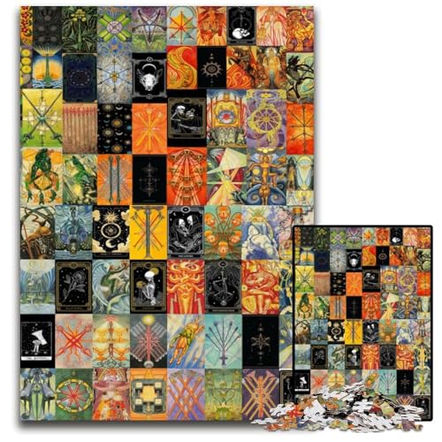 Tarot-Kunst-Puzzles für 1000 Teile, unmögliche Puzzles für Erwachsene, Geburtstagsgeschenkidee, anspruchsvolles Denkspiel, 50x75cm/19,68x29,52 Zoll Tarot-Kunst-Puzzles für 1000 Teile, unmögliche Puzzles für Erwachsene, Geburtstagsgeschenkidee, anspruchsvolles Denkspiel, 50x75cm/19,68x29,52 Zoll von JIANGENNF