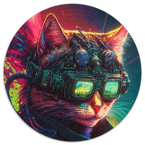 Thekitty 1000-Teile-Puzzle für Erwachsene, 1000-teiliges rundes Puzzle, Teenager, Paare und Freunde zum Geburtstag, zu Weihnachten (Größe 67,5 x 67,5 cm) von JIANGENNF