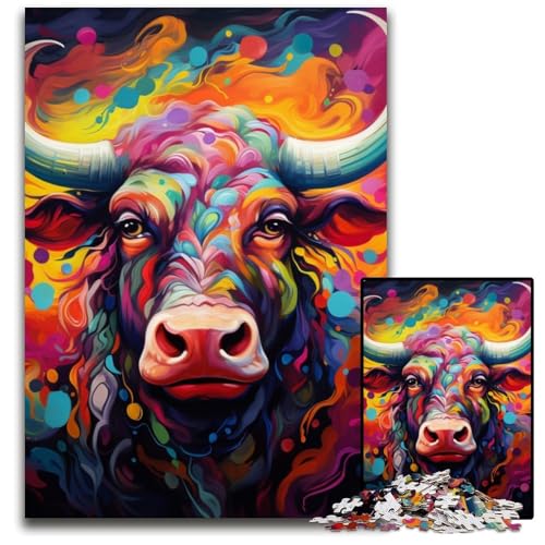 Tier-Büffel-Puzzle, 1000 Teile, für Erwachsene, hirnforderndes DIY-Dekorationsspiel, interaktives Familienspielzeug, 26x38cm/10,23x14,96 Zoll Tier-Büffel-Puzzle, 1000 Teile, für Erwachsene, hirnforderndes DIY-Dekorationsspiel, interaktives Familienspielzeug, 26x38cm/10,23x14,96 Zoll von JIANGENNF