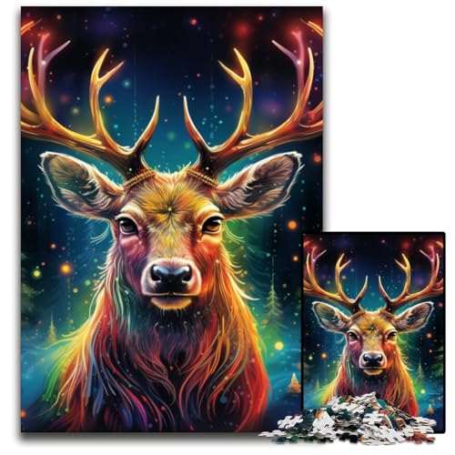 Tier-Rentier-Puzzle für Erwachsene, 1000 Puzzles aus Pappe, Denkspiel, interaktives Familienspiel, geeignet für Kinder ab 14 Jahren, 26x38cm/10,23x14,96 Zoll Tier-Rentier-Puzzle für Erwachsene, 1000 Puzzles aus Pappe, Denkspiel, interaktives Familienspiel, geeignet für Kinder ab 14 Jahren, 26x38cm/10,23x14,96 Zoll von JIANGENNF
