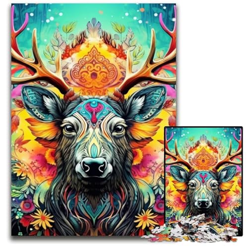 Tier-Rentier-Puzzle für Erwachsene, 1000 Teile, Holzpuzzle, interaktives Familienspiel, Denksportaufgabe, Lernspielzeug, 50x75cm/19,68x29,52 Zoll Tier-Rentier-Puzzle für Erwachsene, 1000 Teile, Holzpuzzle, interaktives Familienspiel, Denksportaufgabe, Lernspielzeug, 50x75cm/19,68x29,52 Zoll von JIANGENNF