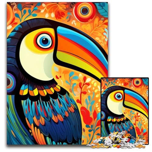 Tier-Tukane, 1000-teiliges Puzzle, anspruchsvolle Puzzles, interaktives Familienspiel, Denksportaufgabe, Lernspielzeug, 26x38cm/10,23x14,96 Zoll von JIANGENNF