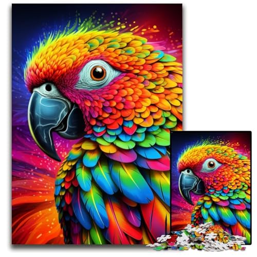 Tiere, Vögel, Papageien, 1000-teiliges Puzzle für Erwachsene, Papppuzzles, Spaß für den Familienspielabend, dekoratives Kunstwerk zum Selbermachen, 26x38cm/10,23x14,96 Zoll von JIANGENNF