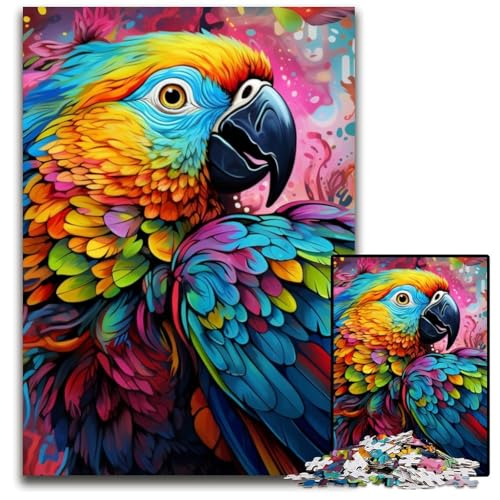 Tiere, Vögel, Papageien, 1000-teiliges Puzzle für Erwachsene, Papppuzzles, Spaß für den Familienspielabend, dekoratives Kunstwerk zum Selbermachen, 26x38cm/10,23x14,96 Zoll von JIANGENNF