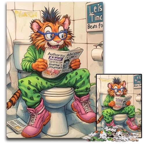 Tiger Go Toiletten-Puzzle, 1000 Teile, für Erwachsene, Puzzle für Erwachsene, perfekt für Familienfeiern, Geburtstage, Feiertage, 50x75cm/19,68x29,52 Zoll Tiger Go Toiletten-Puzzle, 1000 Teile, für Erwachsene, Puzzle für Erwachsene, perfekt für Familienfeiern, Geburtstage, Feiertage, 50x75cm/19,68x29,52 Zoll von JIANGENNF