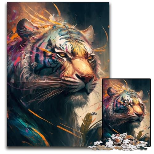 Tiger-Puzzle, 1000 Teile, Puzzle für Erwachsene, anspruchsvolles Denkspiel, entspannendes Spielzeug für Teenager, 26x38cm/10,23x14,96 Zoll von JIANGENNF