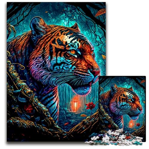 Tiger-Puzzle, 1000 Teile, schwierige Puzzles für Erwachsene, Teenager, Paare und Freunde zum Geburtstag, Weihnachten, 26x38cm/10,23x14,96 Zoll Tiger-Puzzle, 1000 Teile, schwierige Puzzles für Erwachsene, Teenager, Paare und Freunde zum Geburtstag, Weihnachten, 26x38cm/10,23x14,96 Zoll von JIANGENNF