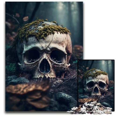 Totenkopf im Wald, 1000-teiliges Puzzle für Erwachsene, anspruchsvolles Denkspiel – entspannendes Spielzeug für Teenager, 50x75cm/19,68x29,52 Zoll von JIANGENNF