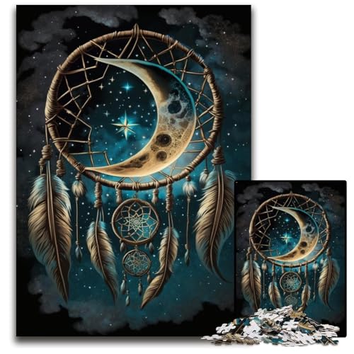 Traumfänger-Puzzle 1000 Teile für Erwachsene. Holzpuzzle für Erwachsene. Perfekt für Familienfeiern, Geburtstage, Feiertage. 50x75cm/19,68x29,52 Zoll von JIANGENNF