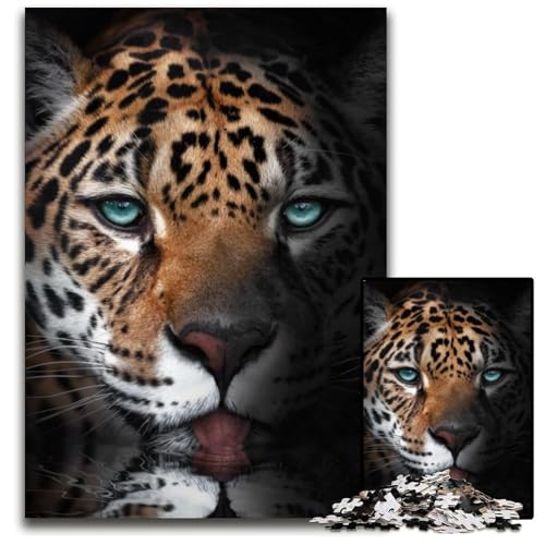 Trinkender Jaguar Puzzle 1000 Teile Papppuzzle Muttertag, Geburtstag, Weihnachten 26x38cm/10,23x14,96 Zoll Trinkender Jaguar Puzzle 1000 Teile Papppuzzle Muttertag, Geburtstag, Weihnachten 26x38cm/10,23x14,96 Zoll von JIANGENNF