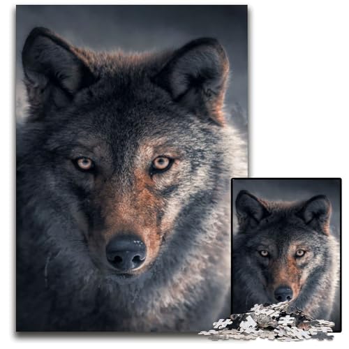 True Wolf 1000-teiliges Puzzle für Erwachsene, anspruchsvolles Denkspiel – entspannendes Spielzeug für Teenager, 26x38cm/10,23x14,96 Zoll von JIANGENNF