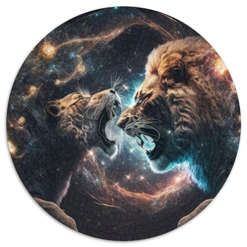 Universal Lion Fury Puzzle 1000 Teile für Erwachsene, anspruchsvolle Puzzles für den Familienspieleabend, Heimdekoration und Gehirntrainingsgeschenk (Größe 67,5 x 67,5 cm) von JIANGENNF