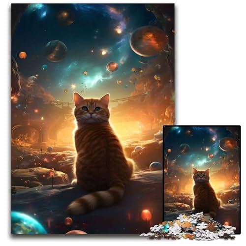 Universe of Cats Puzzle für Erwachsene, 1000 Teile, Denkspiel für Jugendliche und Familieninteraktion, 26x38cm/10,23x14,96 Zoll von JIANGENNF