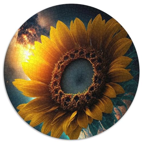 Universum-Sonnenblumen-Puzzle für Erwachsene, 1000-teiliges Puzzle für Erwachsene, pädagogisches Denkspiel, künstlerische Heim- und Bürodekoration, ab 14 Jahren (Größe 67,5 x 67,5 cm) von JIANGENNF
