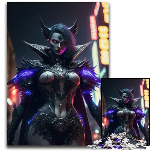 Vampir-Puzzle für Erwachsene, 1000 Teile, Holzpuzzle, Weihnachten, Halloween, Ostern, Neujahr, 50x75cm/19,68x29,52 Zoll von JIANGENNF