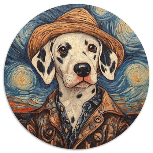 Van Gogh Dalmatiner-Puzzle für Erwachsene, 1000 Teile, 1000-teiliges rundes Puzzle für Erwachsene, hochschwieriges Denkspiel für Teenager (Größe 67,5 x 67,5 cm) von JIANGENNF