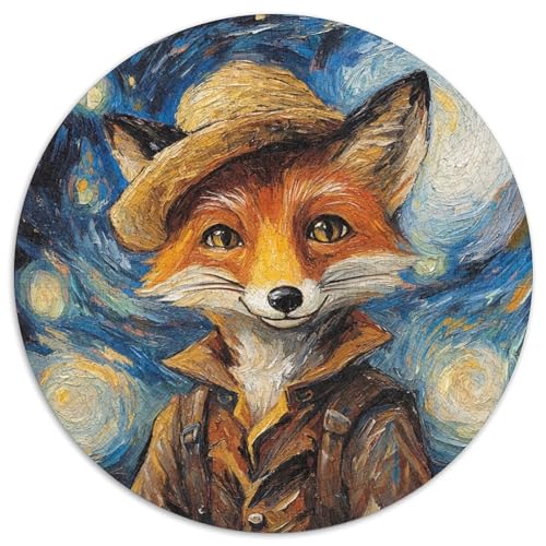 Van Gogh Fox 1000-teiliges Puzzle-Geschenk, rundes Puzzle 1000 Teile, anspruchsvolles DIY-Denkspiel, perfektes Familienspiel oder dekoratives Geschenk (Größe 67,5 x 67,5 cm) von JIANGENNF