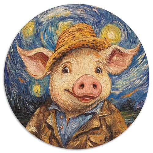 Van Gogh Schwein-Puzzle für Erwachsene, 1000-teiliges Puzzle für Erwachsene, pädagogisches Denkspiel, künstlerische Heim- und Bürodekoration, ab 14 Jahren (Größe 67,5 x 67,5 cm) von JIANGENNF