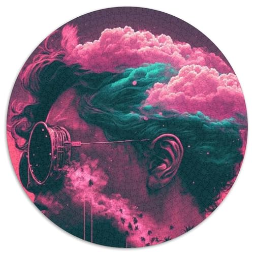 Vaporwave-Ästhetik-Puzzle, 1000 Teile, Papp-Puzzle für Erwachsene, Geburtstagsgeschenkidee, anspruchsvolles Denkspiel (Größe 67,5 x 67,5 cm) von JIANGENNF