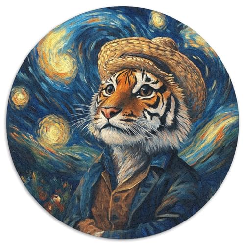 Vincent Van Gogh Tiger-Puzzle für Erwachsene, 1000-teiliges Puzzle für Erwachsene, perfekt für Teenager und Sammler, ideale Heimdekoration und Reisegeschenk (Größe 67,5 x 67,5 cm) von JIANGENNF