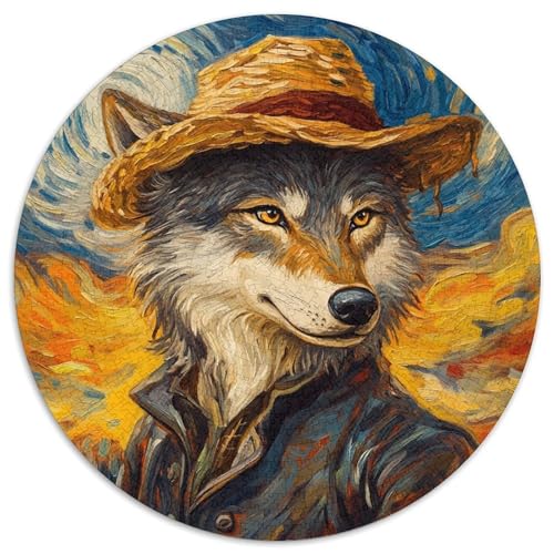 Vincent Van Gogh Wolf-Puzzle, 1000 Teile, Papppuzzle für Erwachsene, Geburtstagsgeschenkidee, anspruchsvolles Denkspiel (Größe 67,5 x 67,5 cm) von JIANGENNF