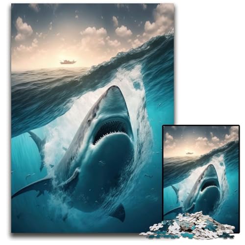 Walhai-Puzzle für Erwachsene, 1000 Teile, interaktives Familienspiel, Denksportaufgabe, Lernspielzeug, 26x38cm/10,23x14,96 Zoll von JIANGENNF