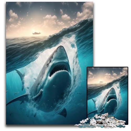 Walhai-Puzzle für Erwachsene, 1000-teiliges schwieriges Puzzle für Erwachsene, DIY-Kunstwerk, 50x75cm/19,68x29,52 Zoll von JIANGENNF