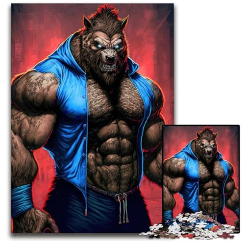 Werbär-Puzzle, 1000 Teile, für Erwachsene, Papppuzzle, perfekt für Halloween, Weihnachten, Geburtstagsgeschenk, 26x38cm/10,23x14,96 Zoll von JIANGENNF