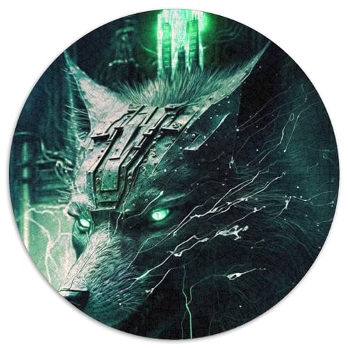 Wolf Cyber Puzzle, 1000 Teile, Kartonpuzzle für Erwachsene, Geburtstagsgeschenkidee, anspruchsvolles Denkspiel (Größe 67,5 x 67,5 cm) von JIANGENNF