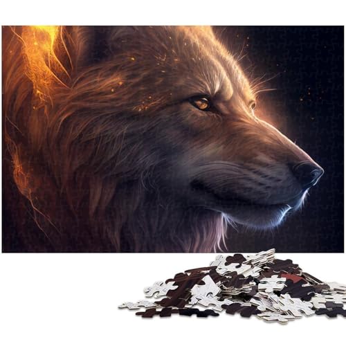 Wolf-Löwe-Kunst-Puzzle für Erwachsene, 1000 Teile, interaktives Familienspiel, Heimdekoration zum Selbermachen, Denksport-Geschenk, 26 x 38 cm / 10,23 x 14,96 Zoll Wolf-Löwe-Kunst-Puzzle für Erwachsene, 1000 Teile, interaktives Familienspiel, Heimdekoration zum Selbermachen, Denksport-Geschenk, 26 x 38 cm / 10,23 x 14,96 Zoll von JIANGENNF