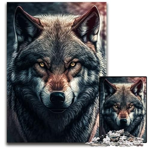 Wolf-Puzzle, 1000 Teile, Karton, Denkspiel für Jugendliche und Familieninteraktion, 26x38cm/10,23x14,96 Zoll Wolf-Puzzle, 1000 Teile, Karton, Denkspiel für Jugendliche und Familieninteraktion, 26x38cm/10,23x14,96 Zoll von JIANGENNF