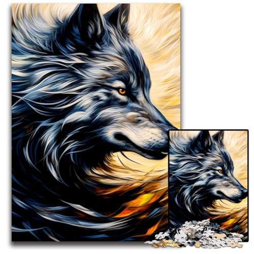 Wolf-Puzzle für Erwachsene, 1000 Teile, Denkspiel für Jugendliche und Familieninteraktion, 26x38cm/10,23x14,96 Zoll von JIANGENNF