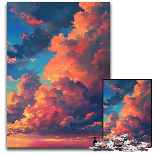 Wolken-Puzzle im Anime-Stil, 1000 Teile, Papppuzzle, Spaß für Zuhause, Geburtstagsgeschenk, Reisegeschenk, 26x38cm/10,23x14,96 Zoll Wolken-Puzzle im Anime-Stil, 1000 Teile, Papppuzzle, Spaß für Zuhause, Geburtstagsgeschenk, Reisegeschenk, 26x38cm/10,23x14,96 Zoll von JIANGENNF